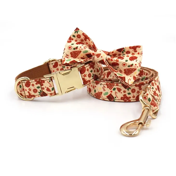 Christmas Gingerbread Dog Collar Set