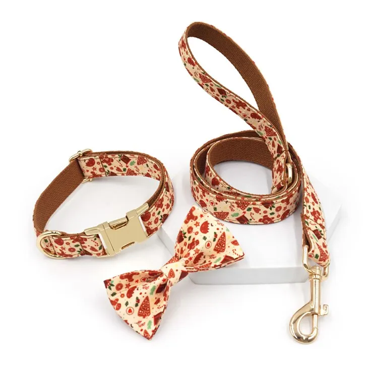 Christmas Gingerbread Dog Collar Set