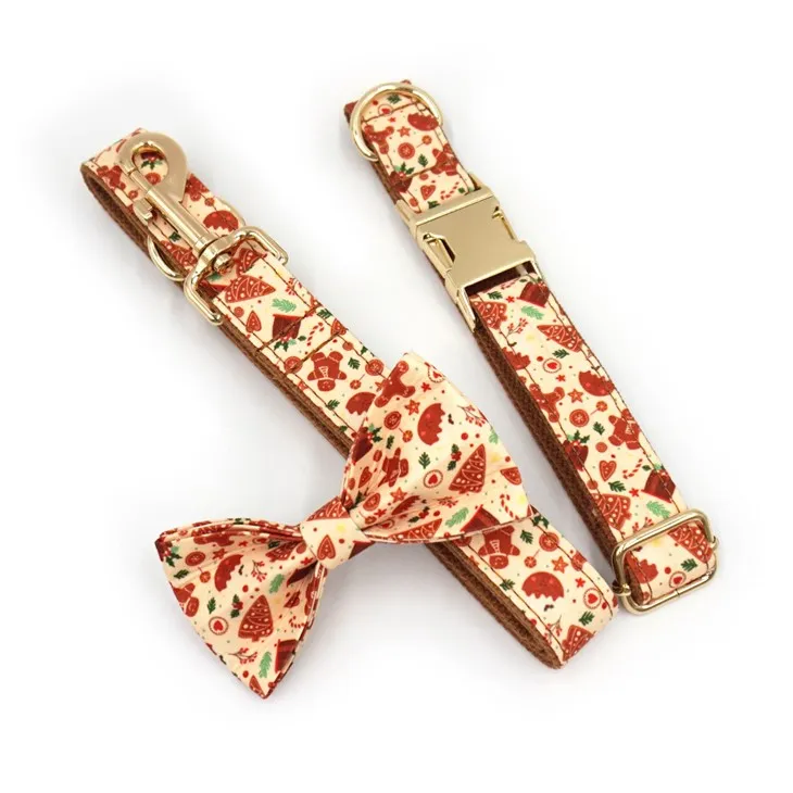 Christmas Gingerbread Dog Collar Set