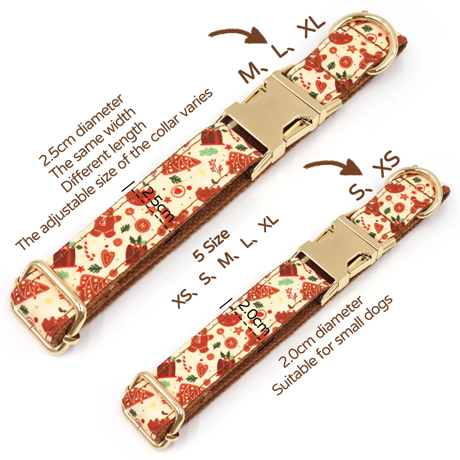 Gingerbread Dog Leash Set Gingerbread Dog Leash Set